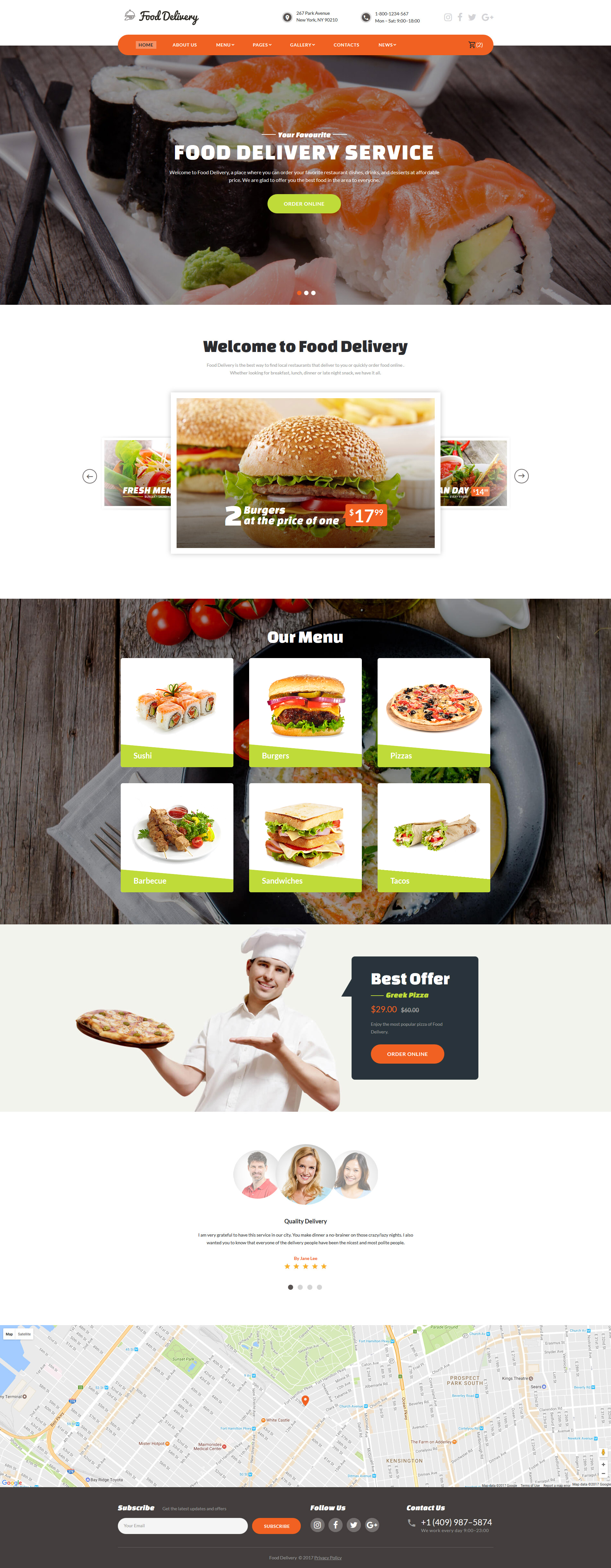 Food Ordering Service Website Template