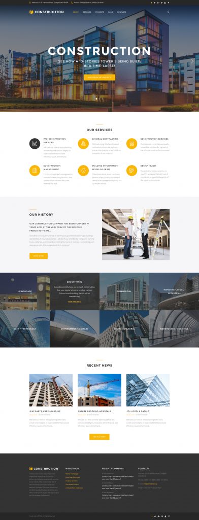 Construction - Construction Company Responsive Multipage Website ...