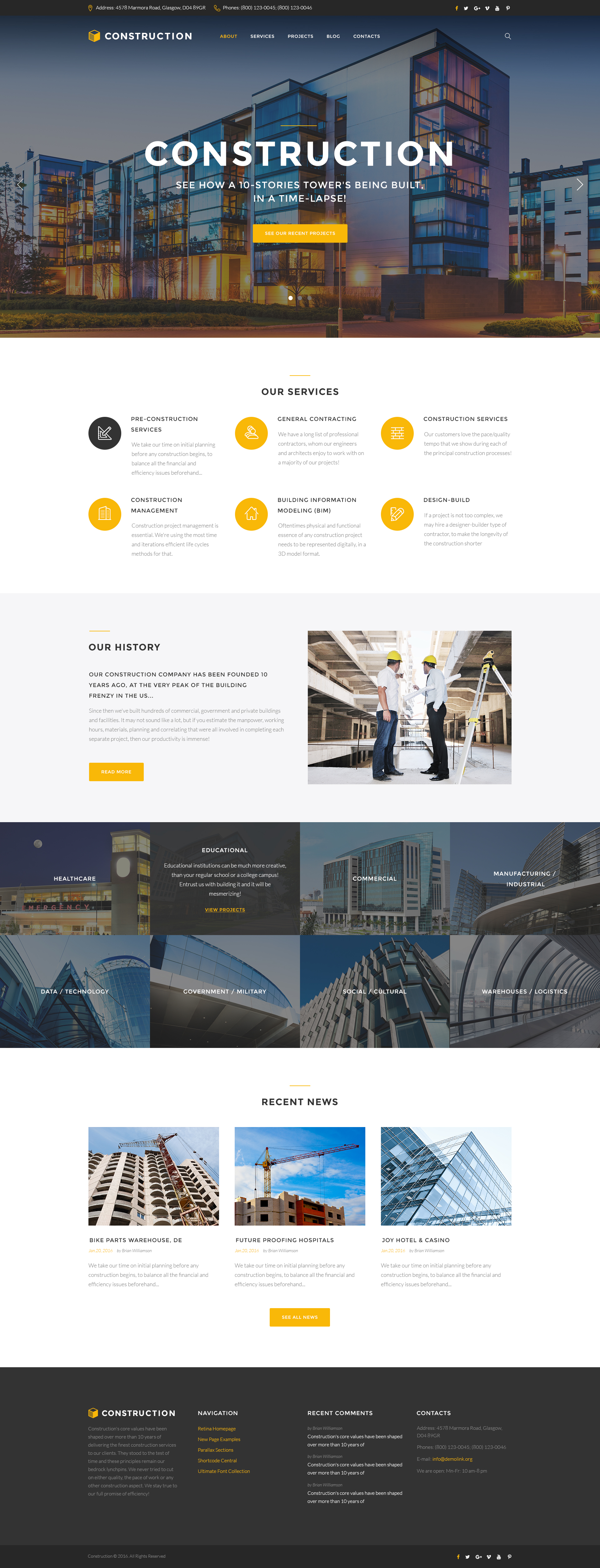 Construction – Construction Company Responsive Multipage Website Template