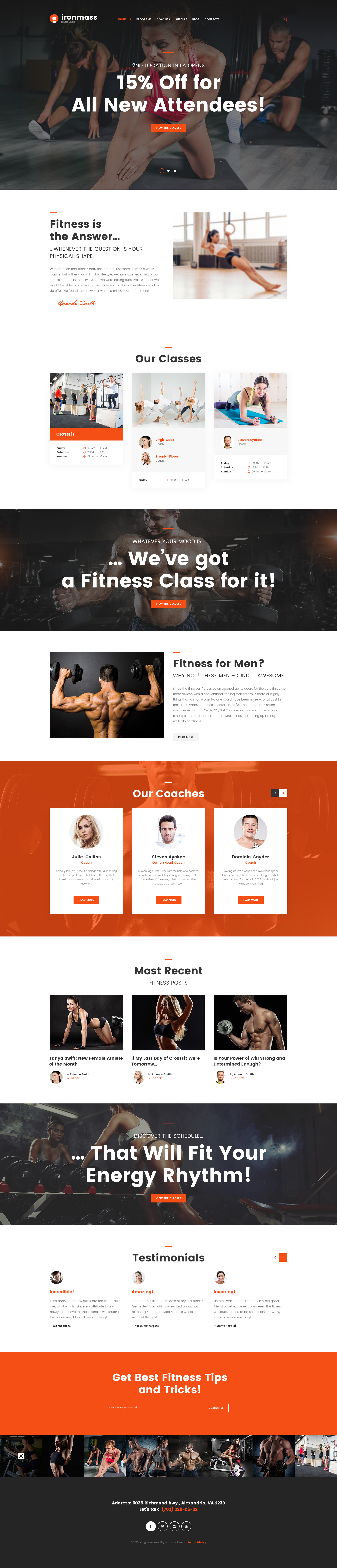 Ironmass – Fitness Center Multipage Website Template