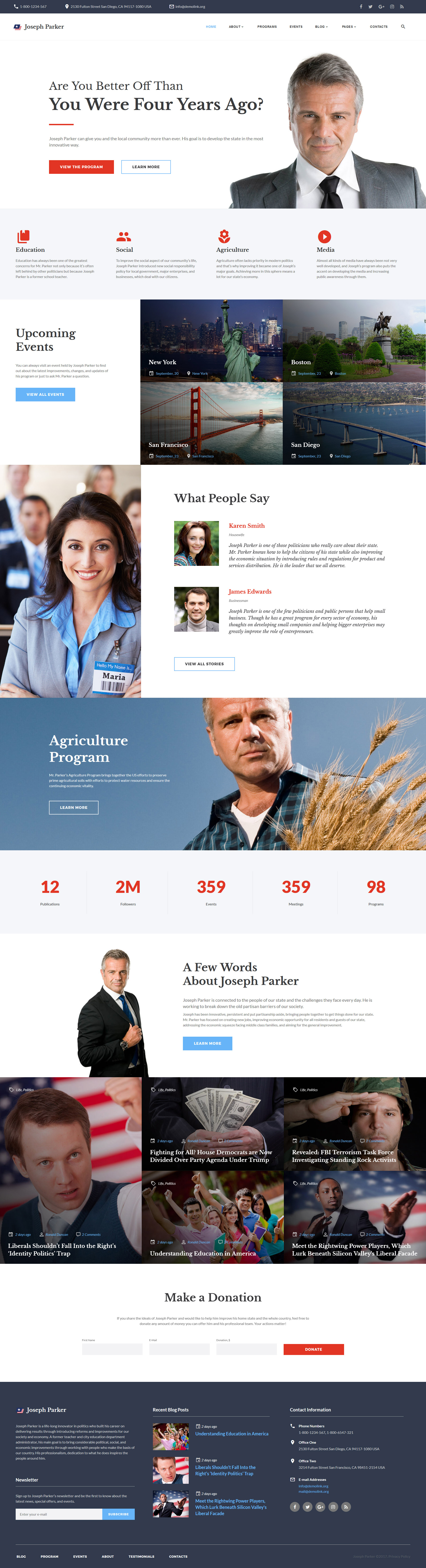 Joseph Parker – Political Candidate Responsive Multipage Website Template