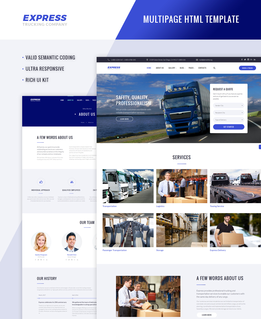 Express - Logistics And Transportation Multipage Website Template - Zemez  HTML