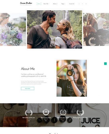 Susan Parker - Lovestory Photographer Multipage Website Template