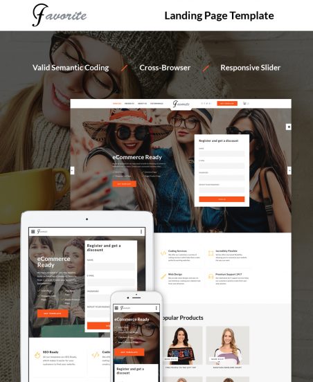 Favorite - Shop Landing Page Template