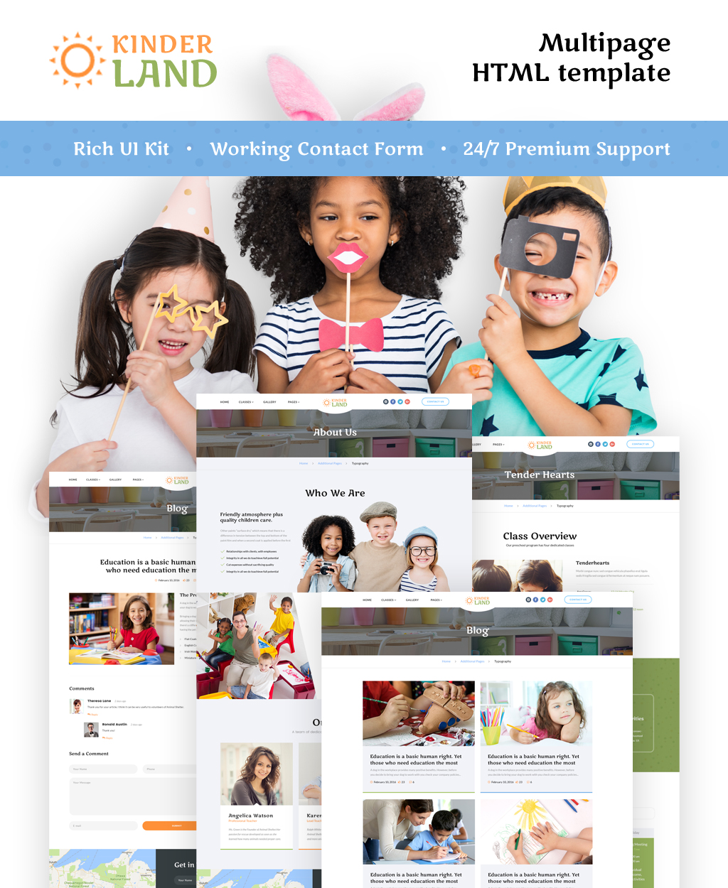 Kinder Land – Kids Center Responsive HTML5 Website Template