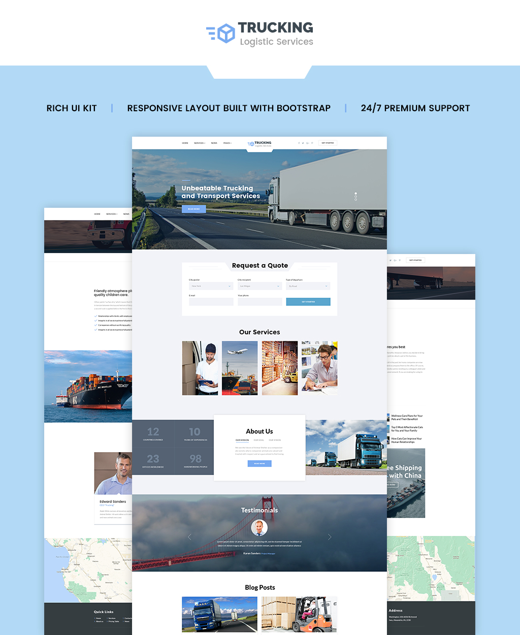 Trucking – Logistics & Transportation Services HTML Website Template