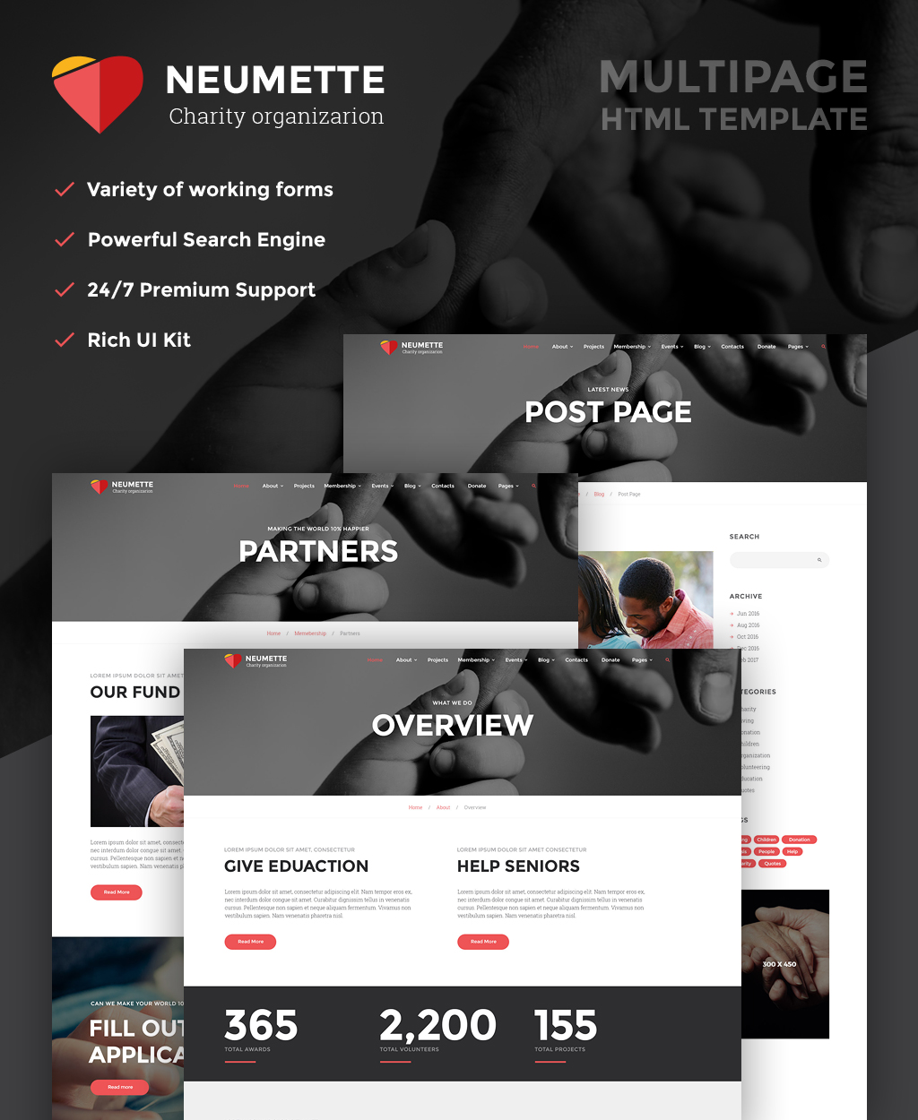 Neumette – Charity Organization HTML5 Website Template