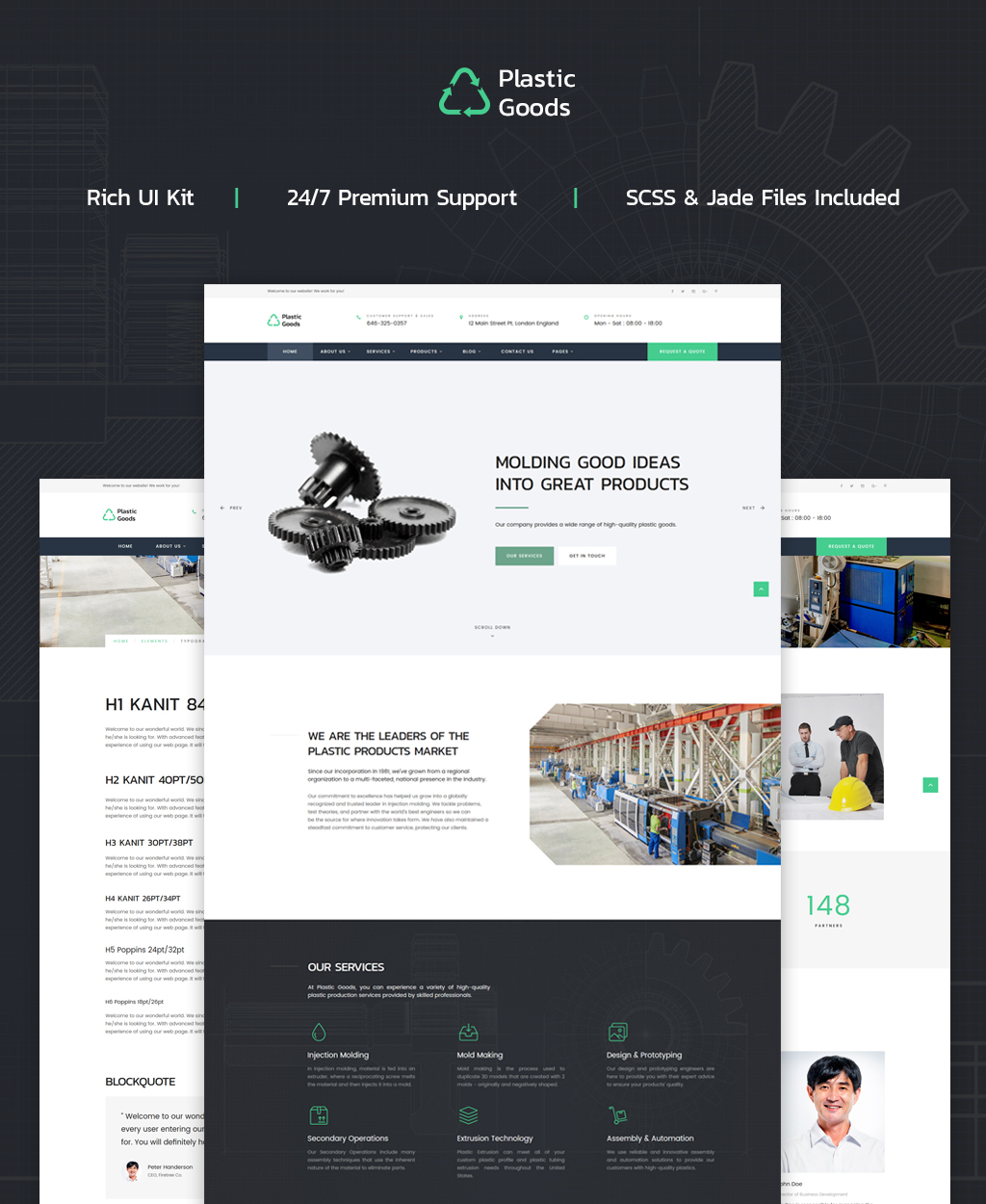 Plastic Goods – Business Multipage Website Template