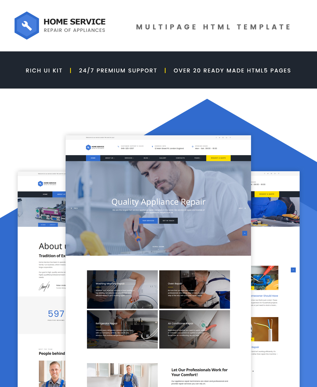 Home Appliance Repair Service Multipage Website Template