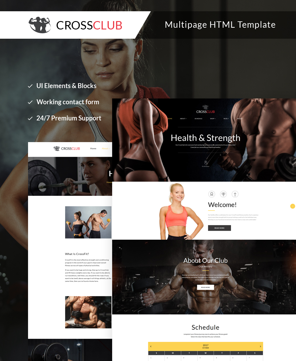 Crossclub – Bodybuilding & Crossfit Responsive Multipage Website Template