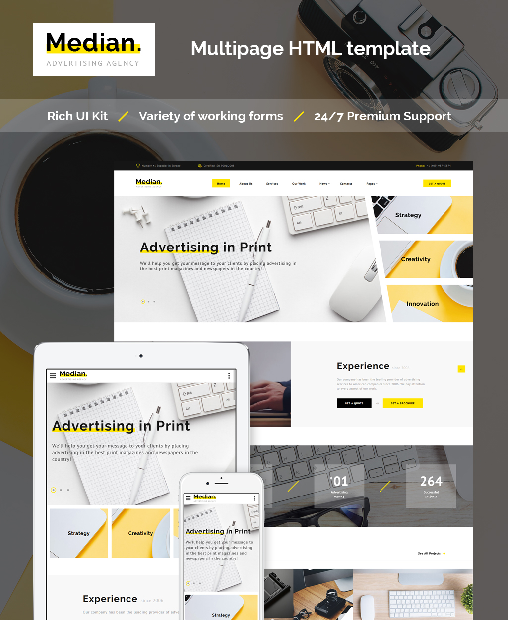 Median – Advertising Agency HTML5 Website Template