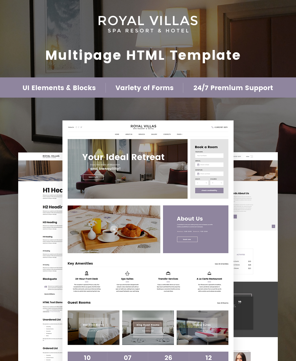 Royal Villas – Spa Resort & Hotel Responsive Multipage Website Template