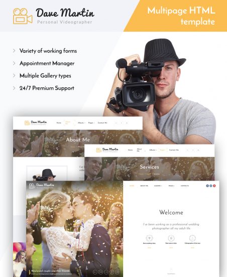 Dave Martin - Videographer Responsive HTML5 Website Template