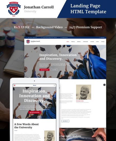 Jonathan Carroll - University HTML Landing Page Template