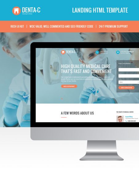 Denta-C Dental Clinic Landing Page Template