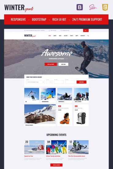 Winter Sports - Multipage Winter Sports Equipment Store HTML Website Template