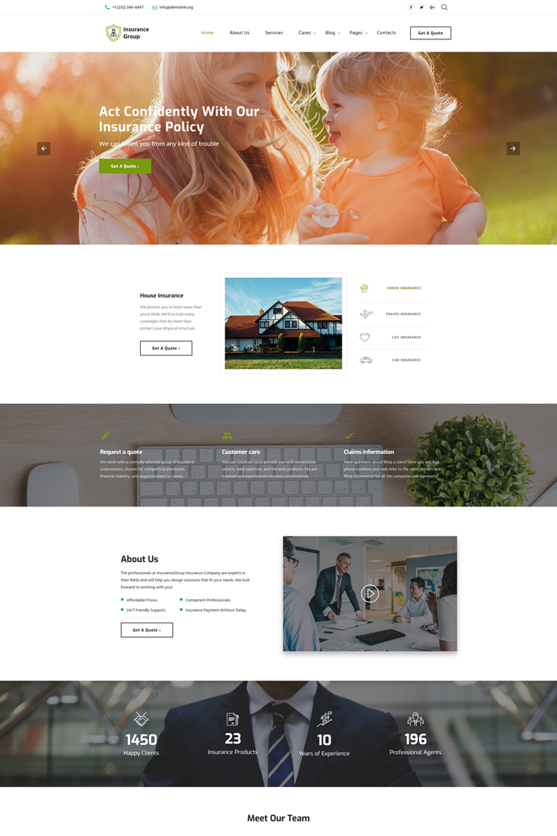 Insurance Group – Sophisticated Insurance Conpany Multipage HTML Website Template