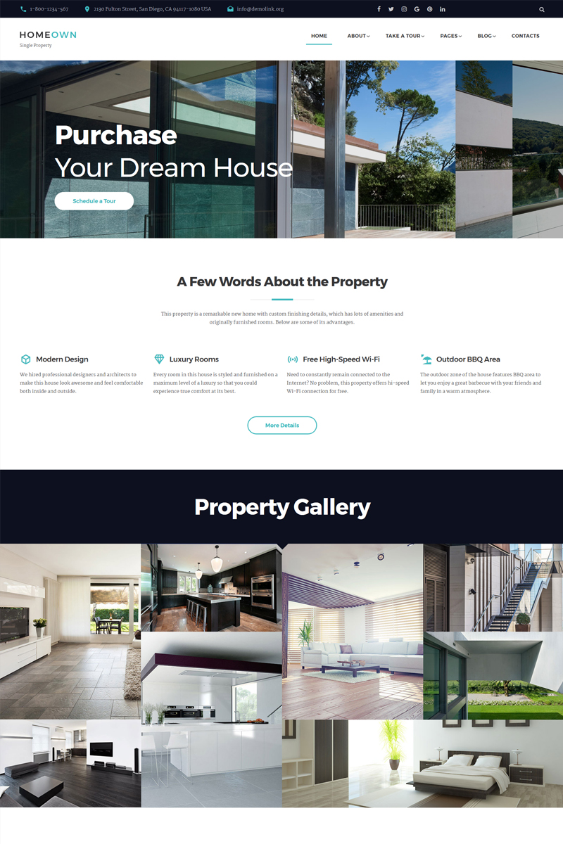 HOMEOWN – Luxury Single Property Selling Company Multipage HTML Website Template