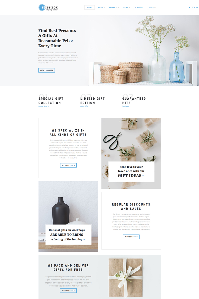 Gift Box – Gift Shop Multipage HTML5 Website Template