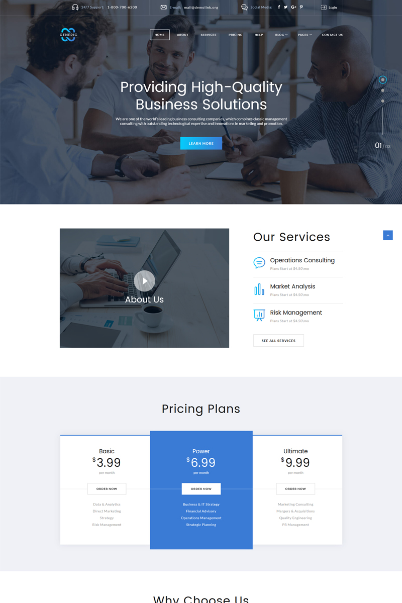 Generic – Creative Business Consulting Multipage HTML Website Template