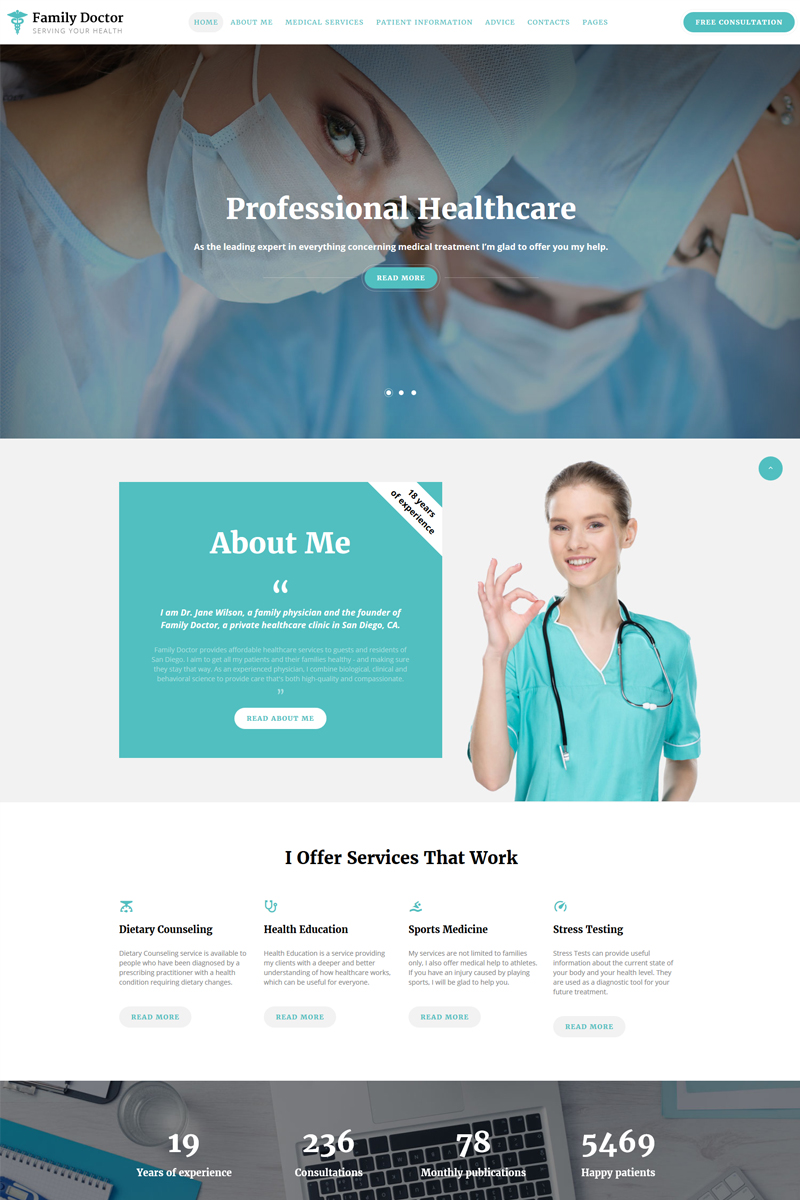 Family Doctor – Medical Consulting Multipage HTML5 Website Template