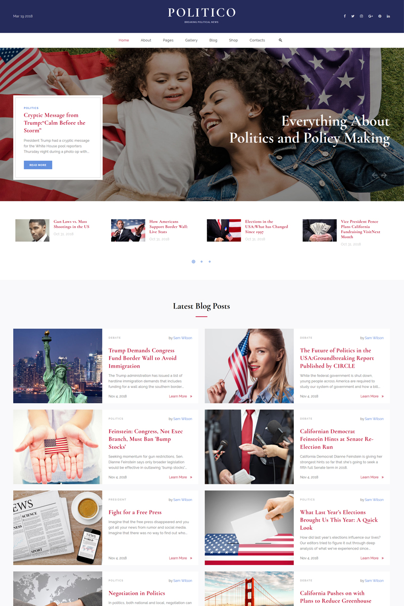 Politico – Political Magazine Multipage HTML5 Website Template