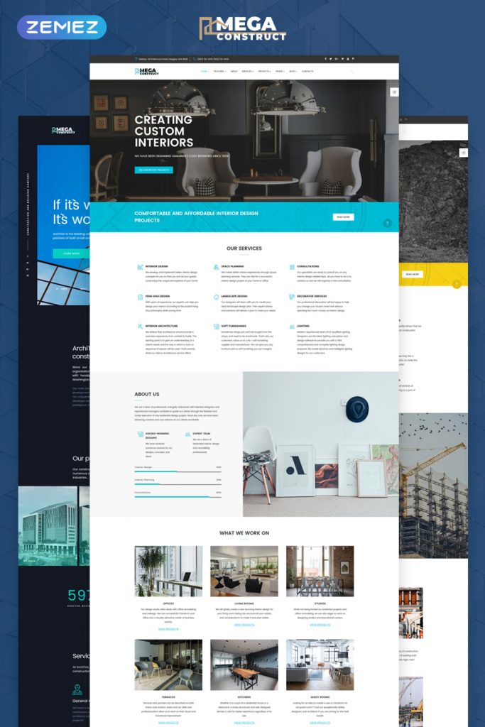 Mega Construct - Construction Company Multipage HTML5 Website Template ...