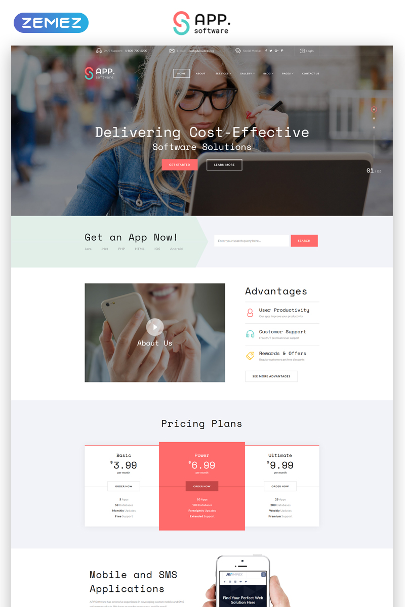 Sapp Software – Cool App Developing Complany Multipage HTML Website Template