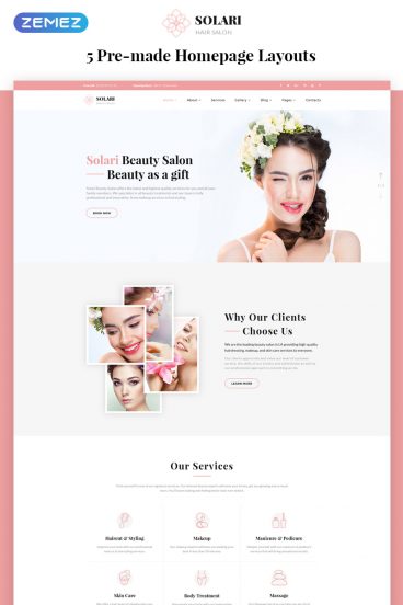 Solari - Beauty Salon HTML5 Website Template