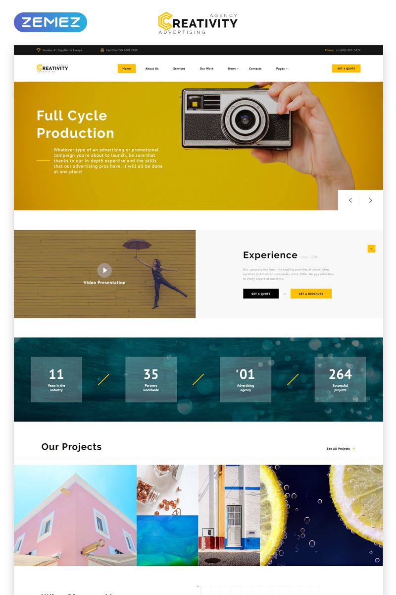 Creativity – Advertising Agency Multipage HTML5 Website Template