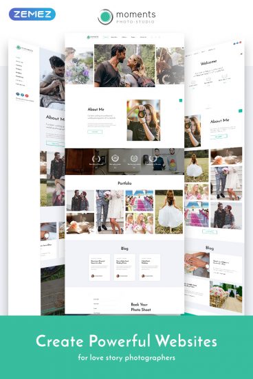 Moments - Love Story Photographer Portfolio Multipurpose Website Template