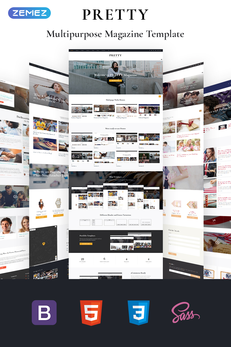 Pretty – Fashion Magazine Multipurpose HTML5 Website Template