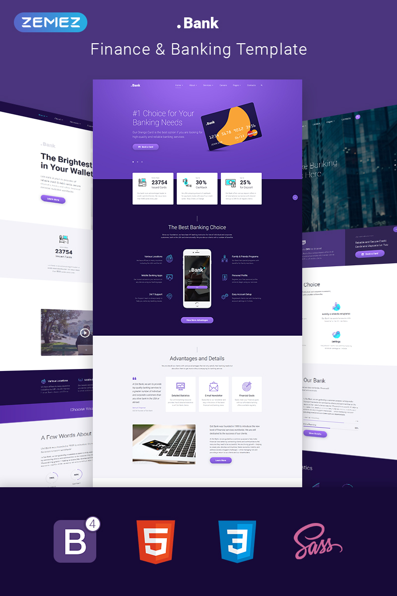 .Bank – Finance & Banking Multipage Bootstrap 4 Website Template