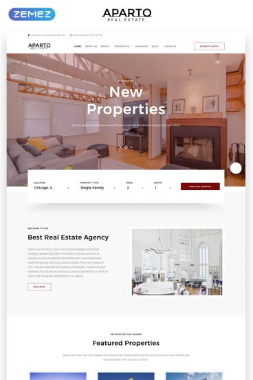 Aparto - Real Estate Responsive Multipage HTML Website Template