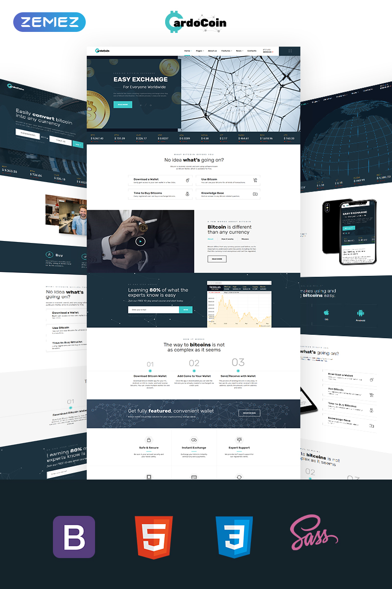 CardoCoin – Bitcoin Multipage HTML5 Website Template