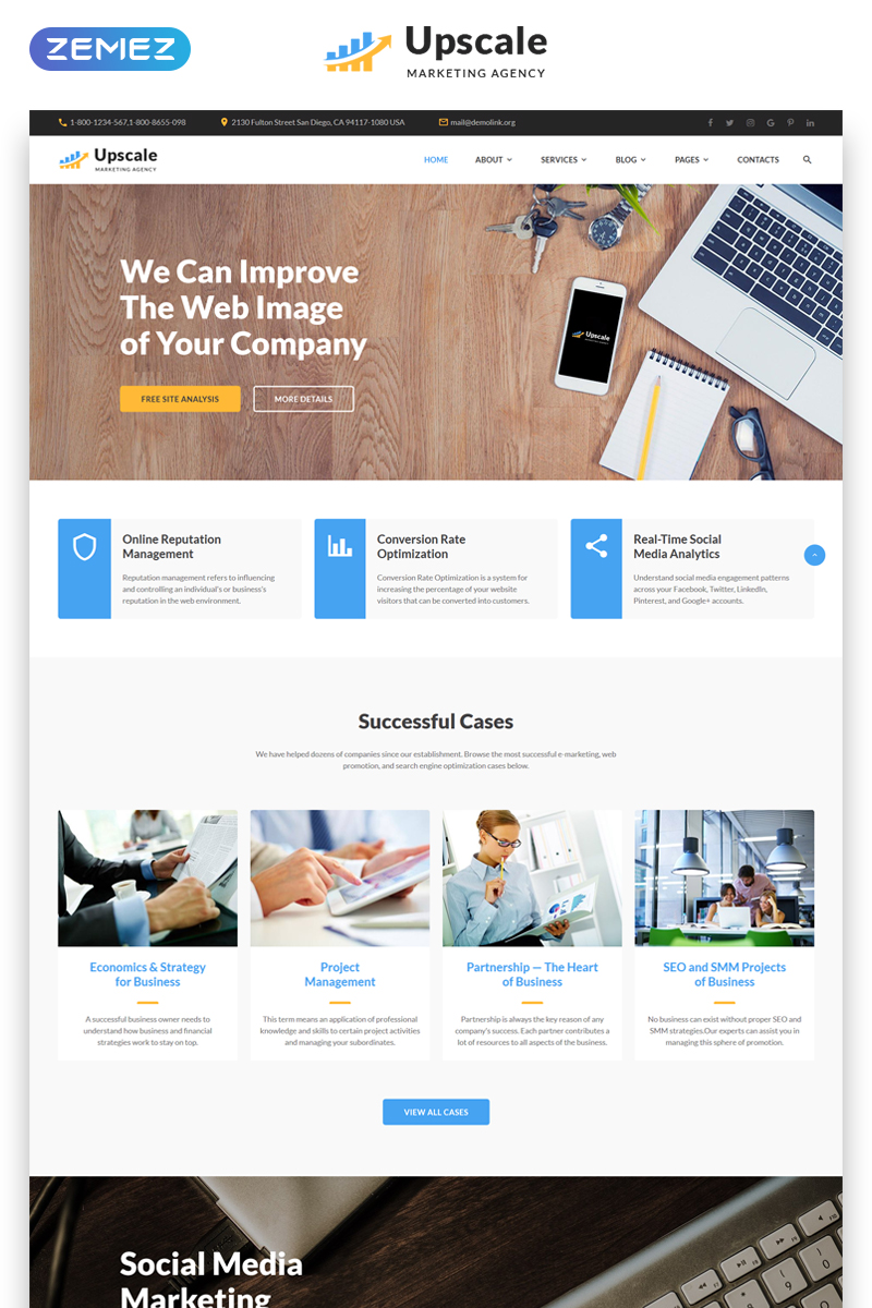 Upscale – Modern Marketing Agency Multipage Website Template