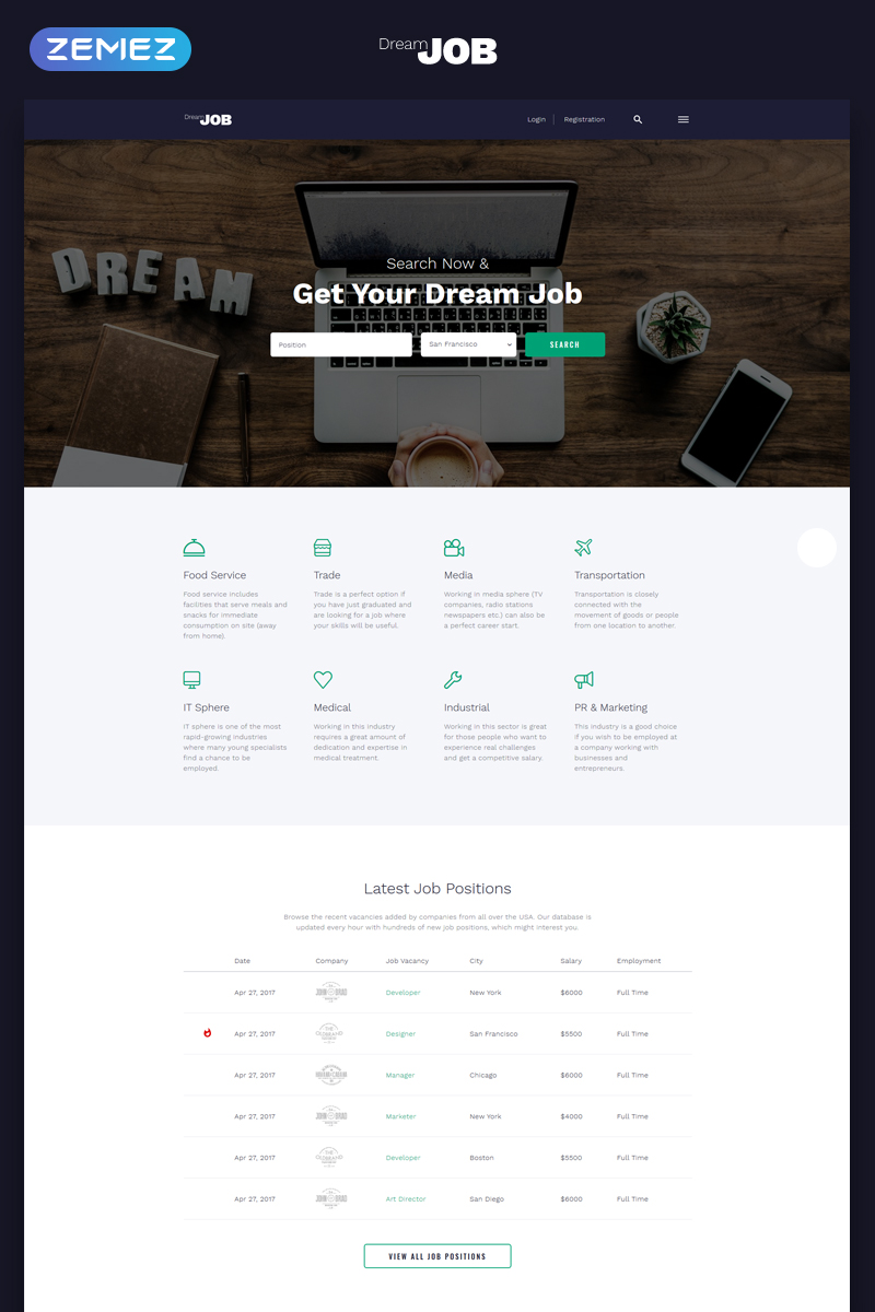 Dream Job – Job Portal Multipage HTML5 Website Template
