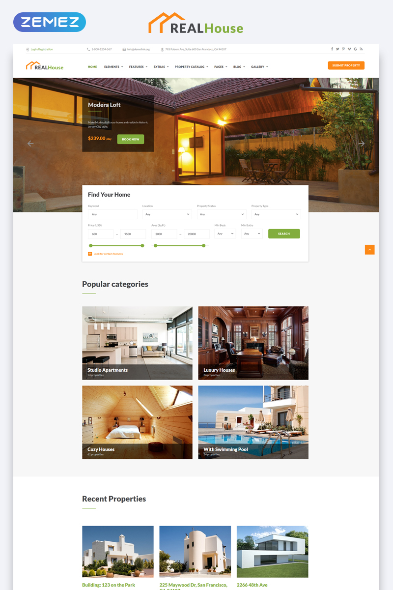 RealHouse – Real Estate Multipage HTML5 Website Template