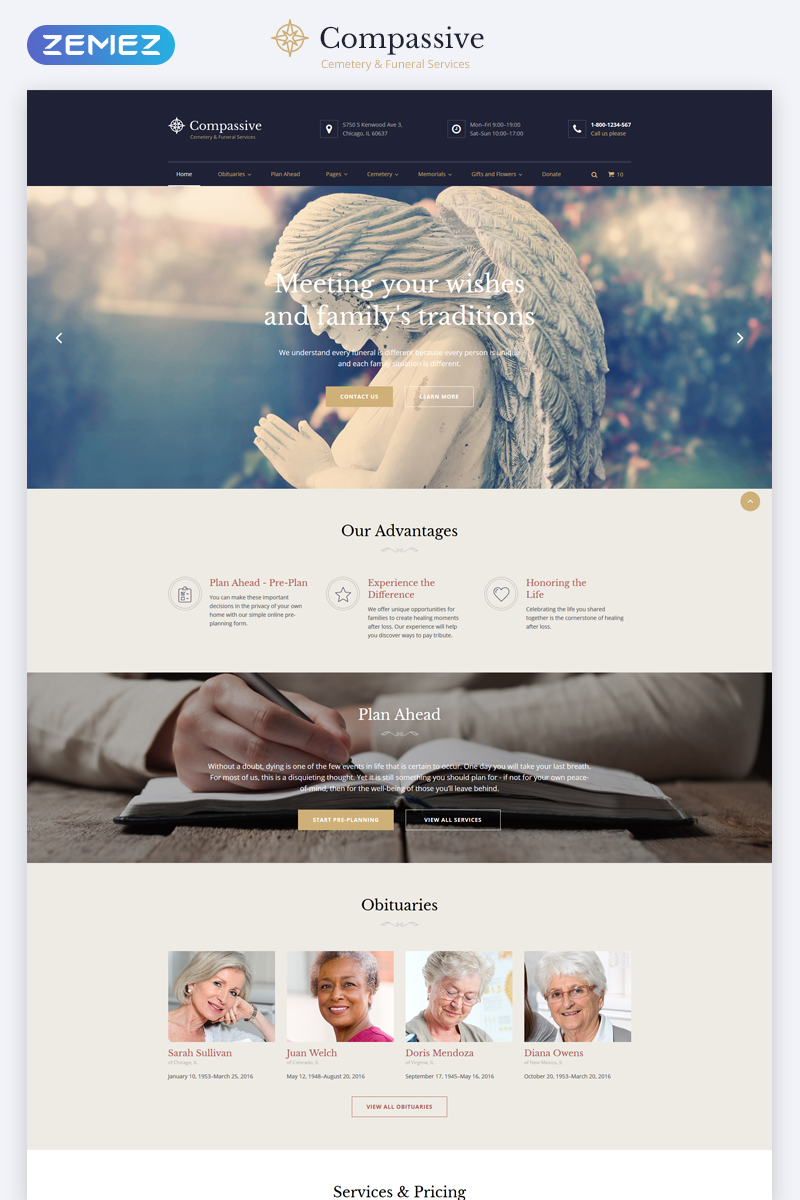 Compassive – Cemetery & Funeral Services HTML5 Website Template