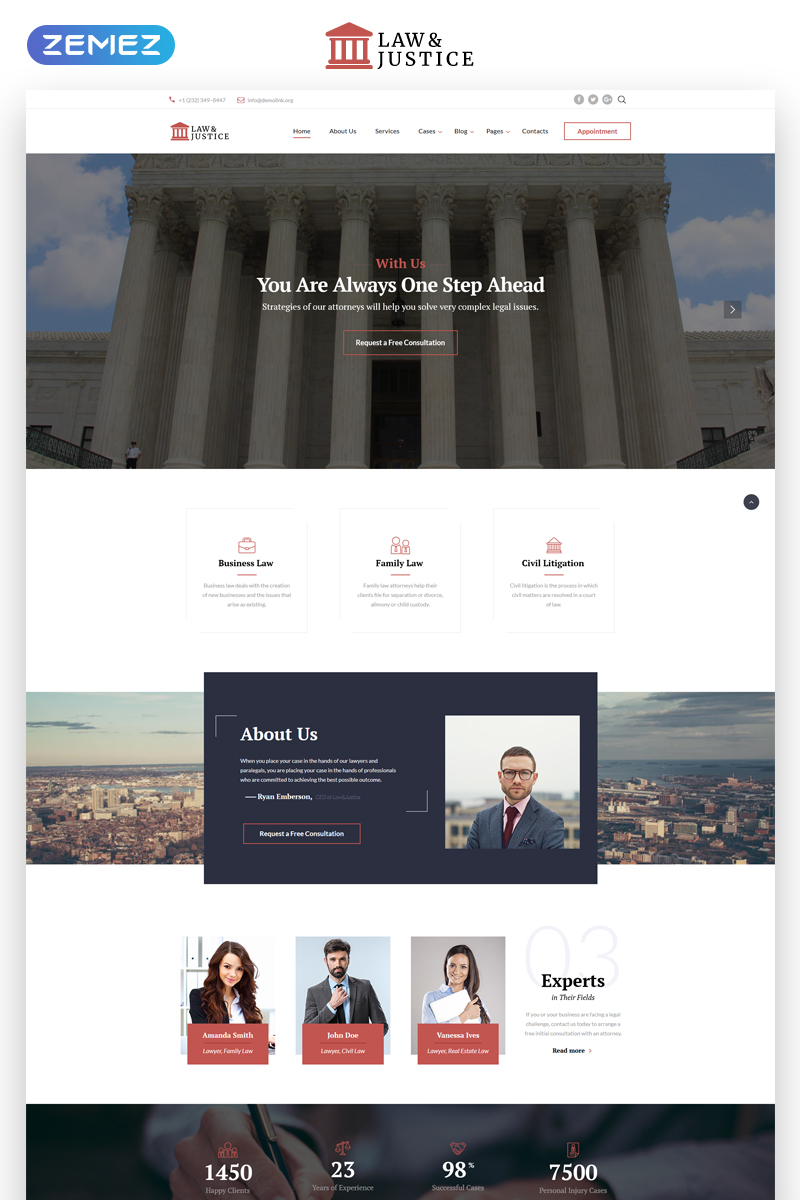 Law & Justice – Lawyer Multipage HTML5 Website Template