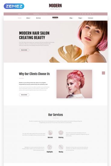 Modern - Vivid Hair Salon Multipage Website Template