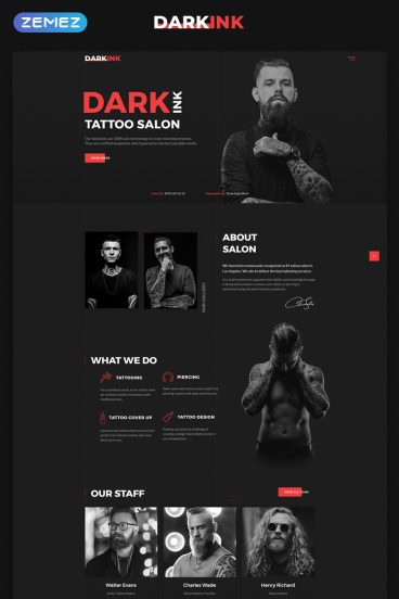 DarkInk - Tattoo Salon Multipage HTML5 Website Template