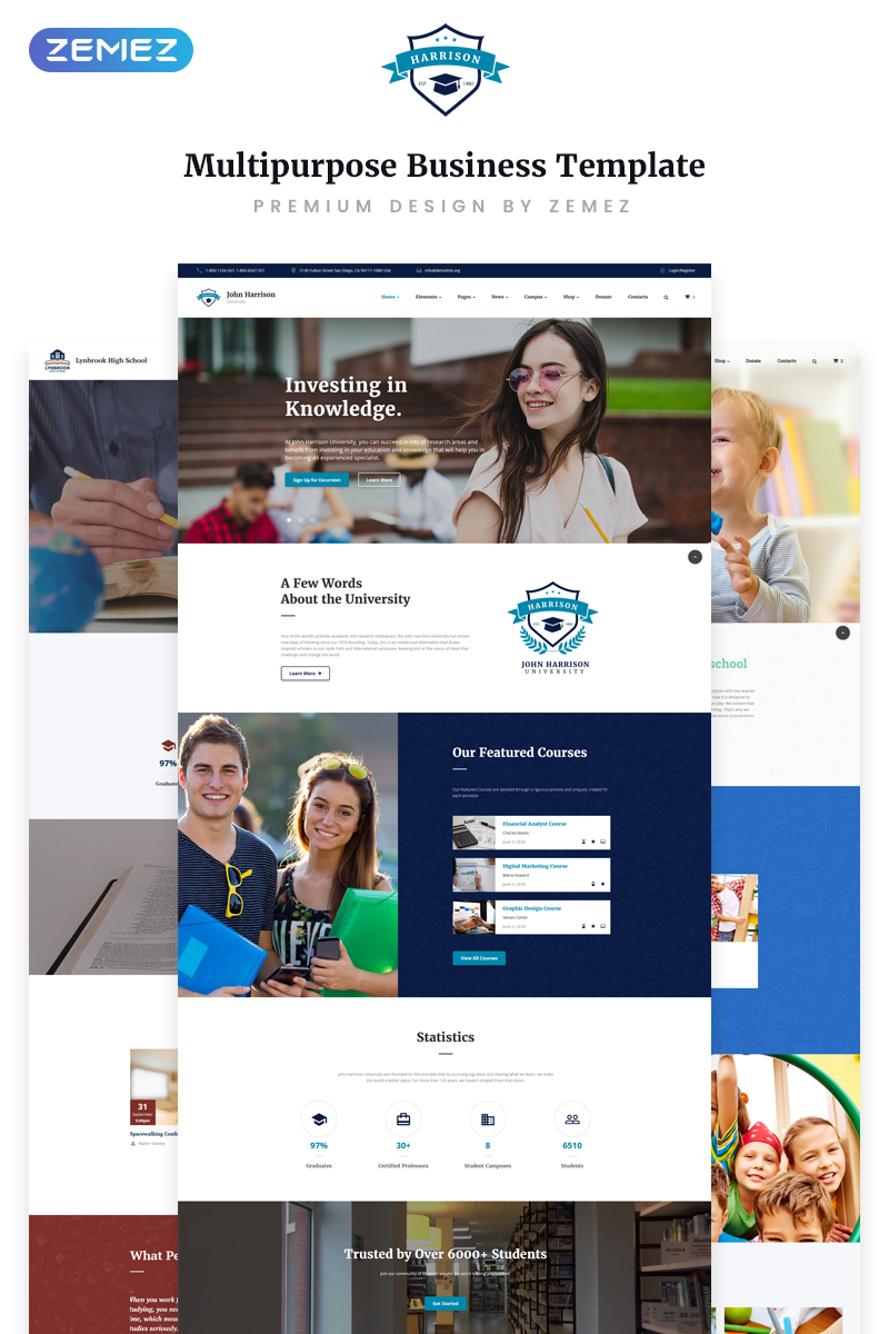 John Harrison – Elegant Education Multipage HTML Website Template