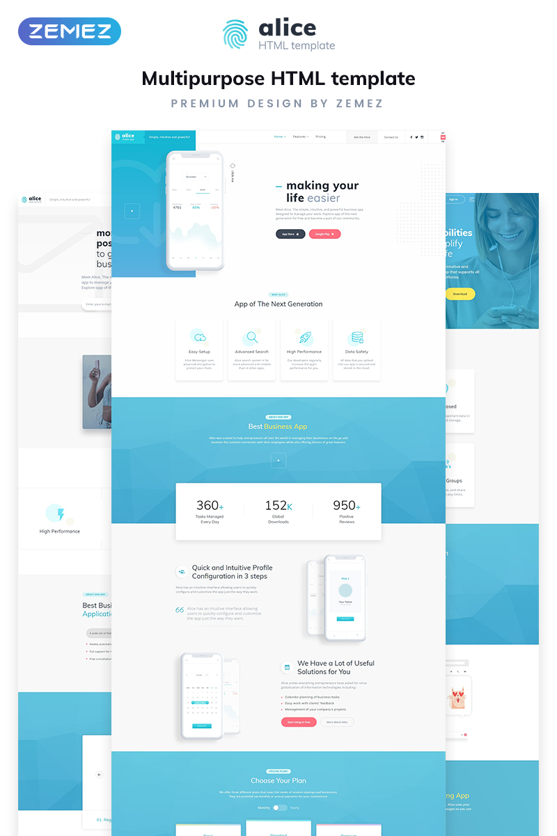 Alice – Application Multipurpose HTML5 Website Template