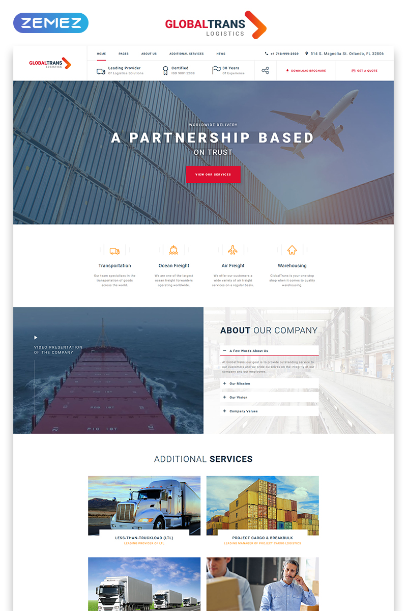 Global Trans – Logistics Multipage HTML Website Template