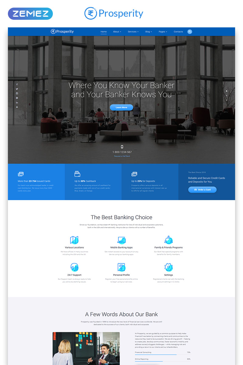 Prosperity – Banking Multipage HTML5 Website Template
