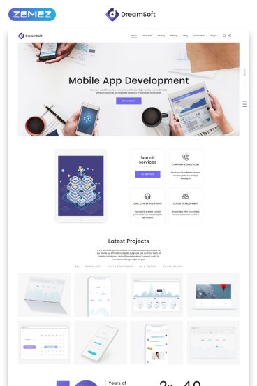 DreamSoft - Software Development Company Multipage Website Template