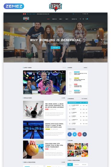 Strike - Bowling Multipage HTML Website Template