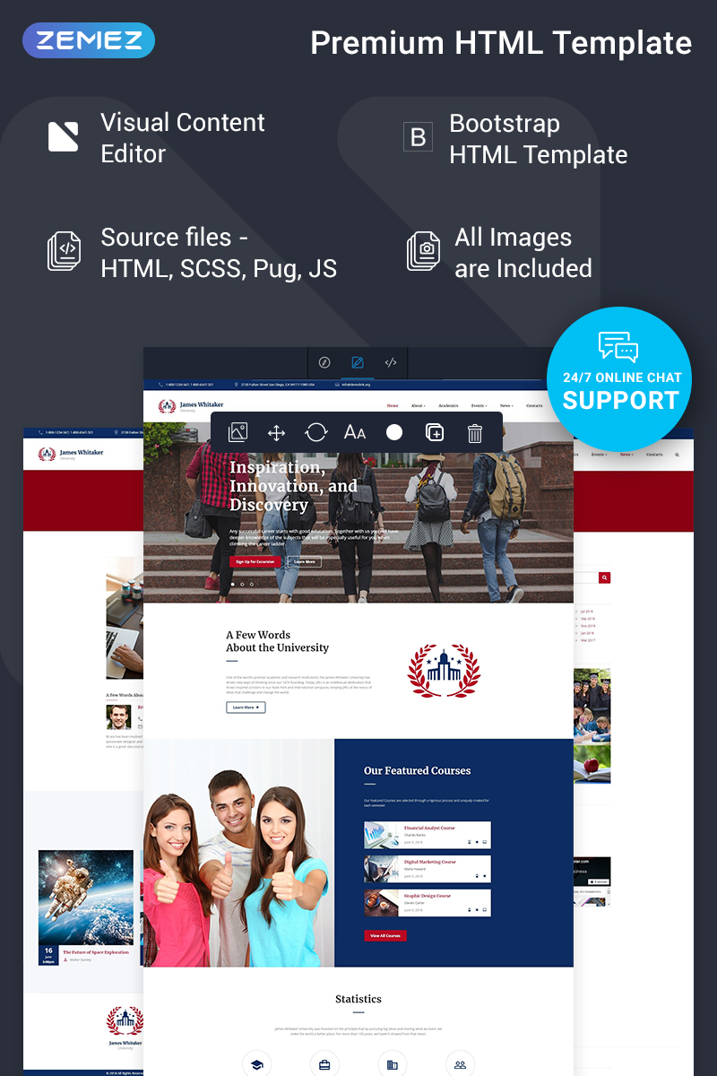 James Whitaker – University Ready-to-Use Website Template