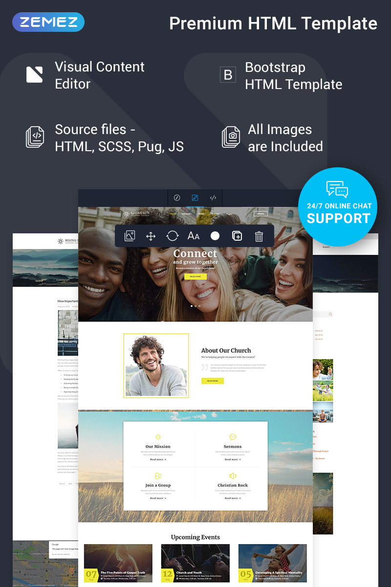 Rising Sun – Church Ready-to-Use Website Template